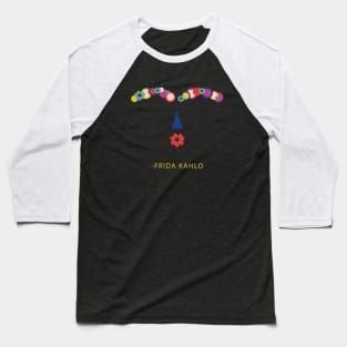 Frida kahlo mexican painter portrait funny cute colorful flowers viva la vida Baseball T-Shirt